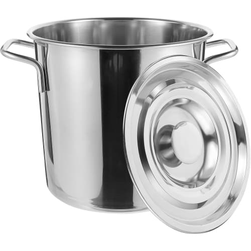 SLOWMOOSE Stainless Steel Seafood Stew Pot with Lid, 2.5L, 20cm Diameter, Dual Handle, for Crawfish and Meat Boiling