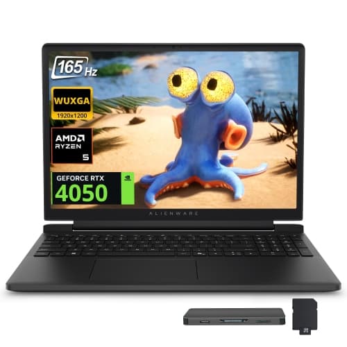 Dell Alienware 15 15.3" 165Hz Gaming Laptop - AMD Ryzen 5 220 - 16GB DDR5 - 1TB SSD+1TB Docking Station - RTX 4050 - Win 11 - Black