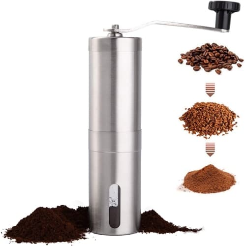Manual Coffee Grinder Hand Coffee Grinder Adjustable Ceramic Burr Stainless Steel 1 Piece