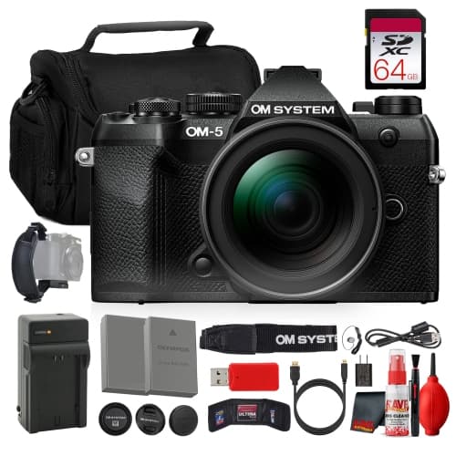 OM SYSTEM OM-5 Mark II Mirrorless Camera + ED 12-45mm f/4 PRO Lens Black (Bundle)