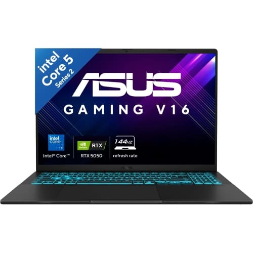 ASUS Gaming V16 16" Gaming Laptop, Intel Core 5 210H, NVIDIA RTX 5050 8GB, 144Hz WUXGA Display, 32GB DDR5, 1TB SSD, Wi-Fi 6, MIL-STD-810H, Matte Black