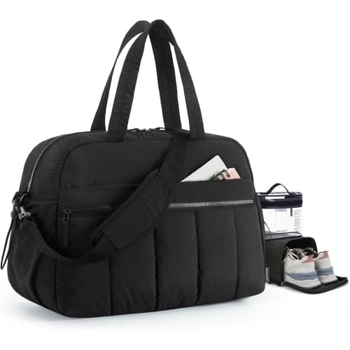 Maternity Bag Weekender Travel Bag Waterproof Fabric With Separate PVC Wet Bag Hospital Diaper Bag Women Black