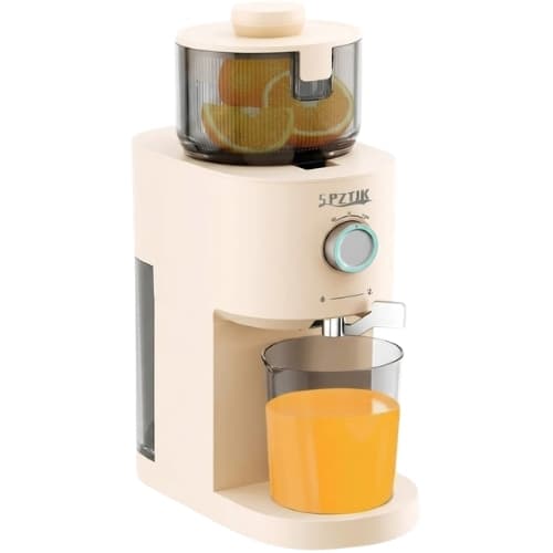 SPZTJK SP-ZZJ003 Slow Juicer, Whole Fruit Cold Press Juicer, Adjustable Speed Control, Juice Extraction Machine with Large Feed Chute, Easy Clean, BPA-Free Juice Container, Beige
