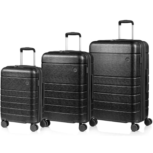 Linen II 3-Piece Luggage Set-Black