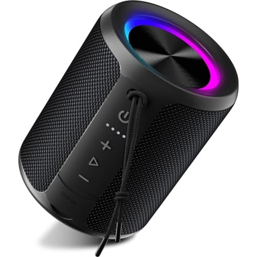 PORTABLE BLUETOOTH SPEAKER IPX7 WATERPROOF 20W LOUD BASS TWS RGB LIGHT BT 5.3