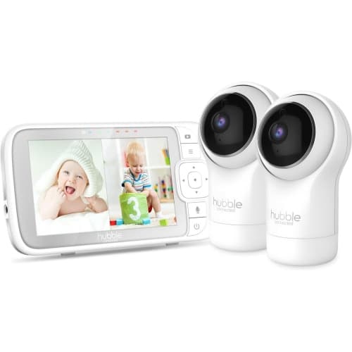 Hubble Connected Nursery View Pro Twin 5 in. Video Baby Monitor Tilt and Zoom - HCNVPRO2-CA
