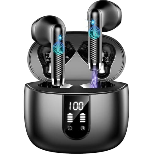 Wireless Earbuds Bluetooth 5.4 Stereo Sound Playtime LED Display Fast Charge Waterproof Sport Headphones Running Gym Workout