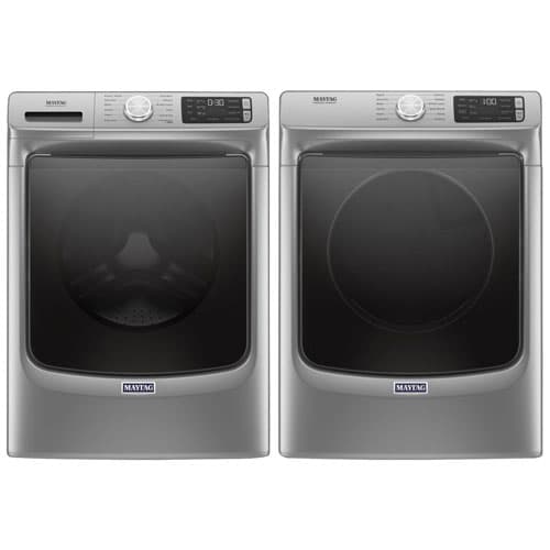 Maytag 5.5 Cu. Ft. HE Front Load Steam Washer & 7.4 Cu. Ft. Electric Steam Dryer - Metallic Slate