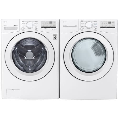 LG 5.2 Cu. Ft. High Efficiency Front Load Washer & 7.4 Cu. Ft. Electric Dryer - Energy Star- White