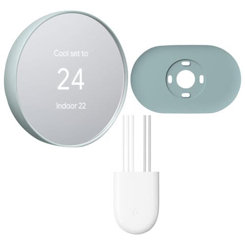 Google Nest Wi-Fi Smart Thermostat with Trim Kit & Power Connector - Fog/Deep Fog