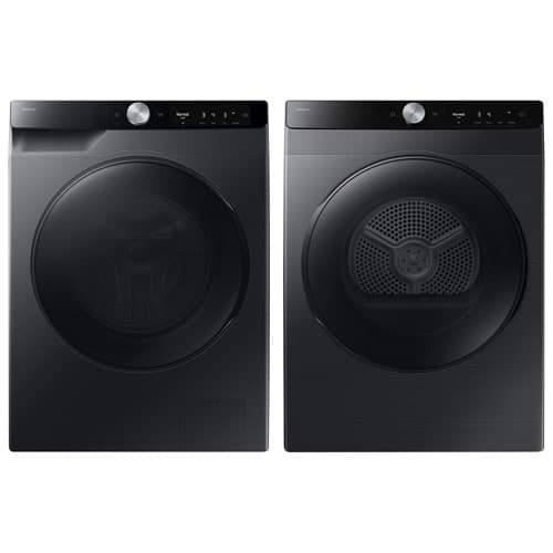 Samsung Compact 2.9 Cu. Ft. HE Smart Dial Front Load Steam Washer & 4.0 Cu. Ft. Electric Dryer Energy Star- Black