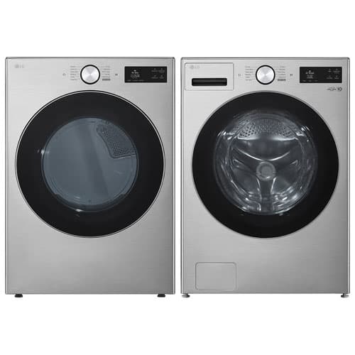 LG 5.8 Cu. Ft. High Efficiency Front Load Steam Washer & 7.4 Cu. Ft. Electric Steam Dryer - Graphite Steel