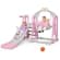 Costway 4-in-1 Toddler Climber and Swing Set w/ Basketball Hoop & Ball