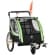 Aosom 2 Seat Bike Trailer for Kids 2-in-1 Double Baby Stroller with Handbrake, Rubber Wheels, 5 Point Harness, Waterproof Cover, Storage Bag, Reflectors, Green