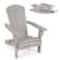 Costway Folding Adirondack Chair Set of 1 with High Backrest & Wide Armrests Wooden Grey