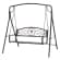 Outsunny 2 Seater Porch Swing Chair, Weather Resistant Outdoor Swing Seat with Metal Frame for Garden, Backyard, Lawn, Black with Gold Tone