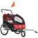 Aosom 2-Seat Bike Trailer for Kids, 2-in-1 Baby Stroller Bicycle Trailer 88 lbs Load with 5-Point Harness, Rubber Wheels, Storage, Safety Flag, Reflectors, Foldable Frame, Red