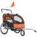 Aosom 2-Seat Bike Trailer for Kids, 2-in-1 Baby Stroller Bicycle Trailer 88 lbs Load with 5-Point Harness, Rubber Wheels, Storage, Safety Flag, Reflectors, Foldable Frame, Orange