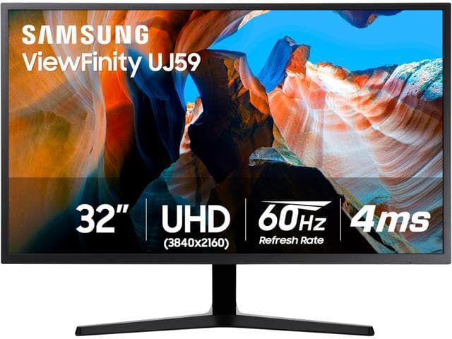 Samsung ViewFinity UJ59 32" UHD 4K 60Hz with AMD FreeSync optimal multi-tasking with Picture-in-Picture Computer Monitor LU32J590UQNXZA