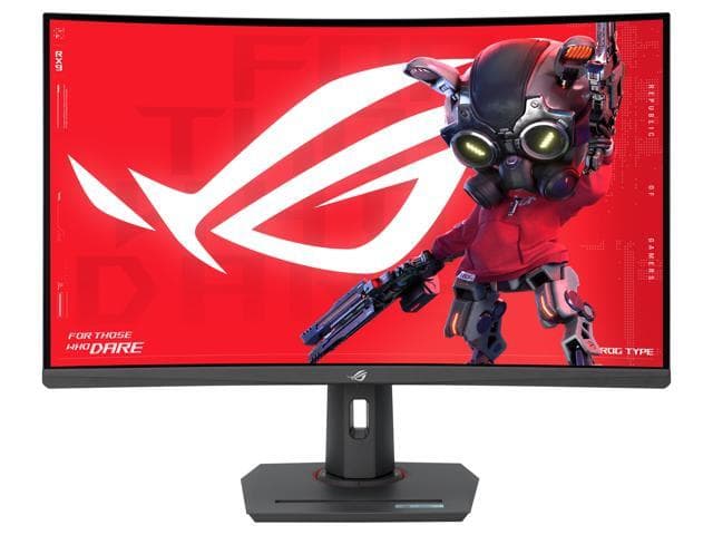 ASUS ROG Strix 32" WQHD 2K 1440P 180Hz with AMD FreeSync 1ms HDR400 ELMB Sync USB-C Ai Powered Curved Gaming Computer Monitor with Phone accessories slot Height Adjustable, Swivel & Tilt stand XG32WCS
