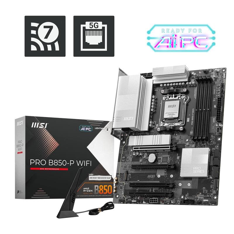 MSI PRO B850-P WIFI, AMD Ryzen™ 9000 / 8000 / 7000 Series Motherboard(Open Box)
