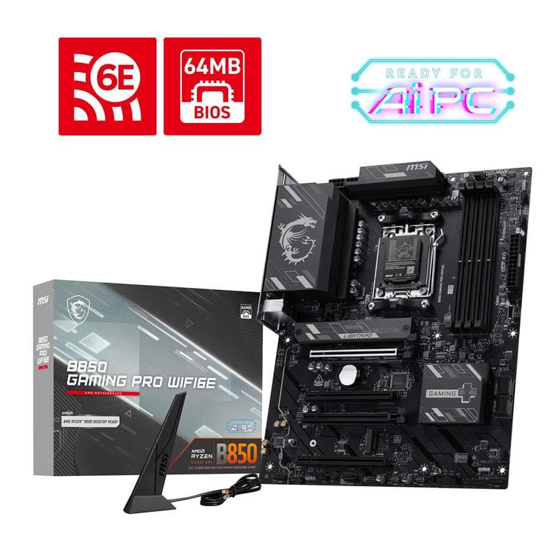 MSI B850 GAMING PRO WIFI6E AMD AM5 ATX Motherboard(Open Box)