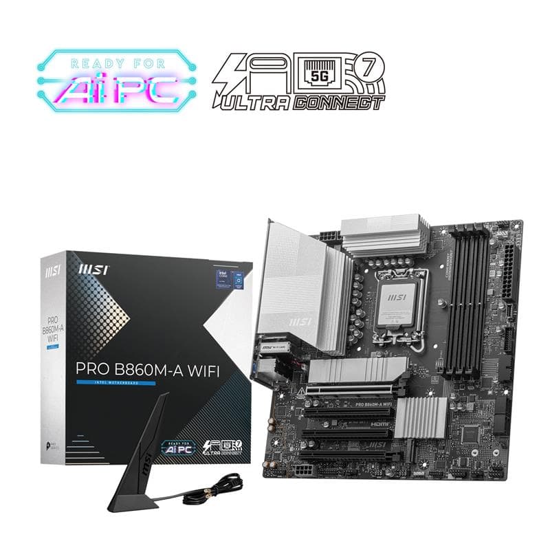 MSI PRO B860M-A WIFI, INTEL B860 mATX Motherboard
