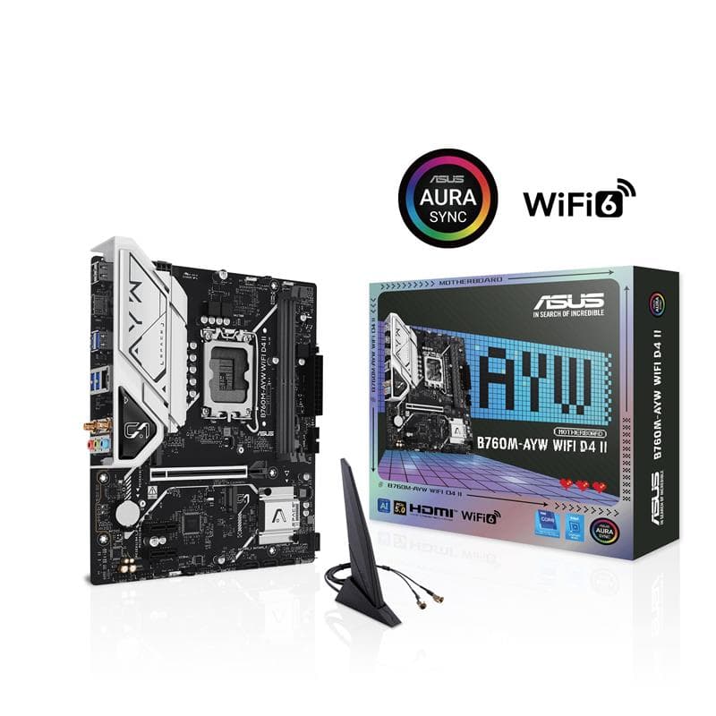 ASUS B760M-AYW WIFI D4 II Intel LGA 1700 Micro ATXMotherboard(Open Box)
