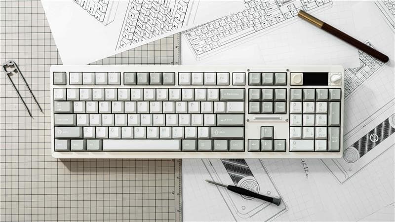 Chilkey ND104 Tri-Mode Keyboard, Anodized Finish Aluminum w/ Screen
