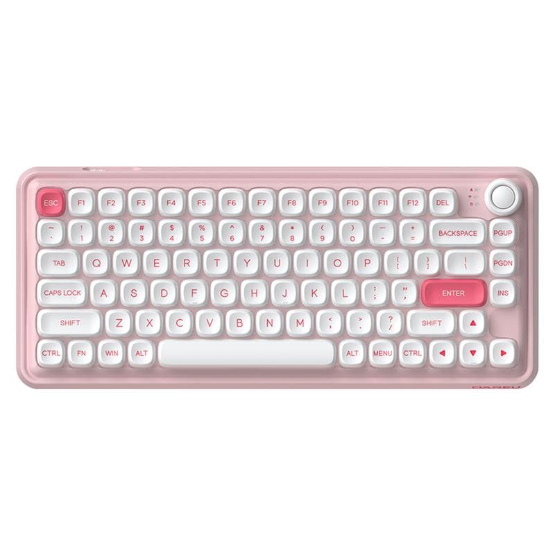 DAREU Z82 Tri-mode 2.4G Wireless/Bluetooth Mechanical Keyboard Customized Silence Linear Switch Scroll Knob White Backlight Pin
