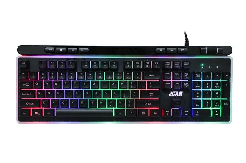 iCAN 104 Key Wired Rainbow Backlit Gaming Keyboard