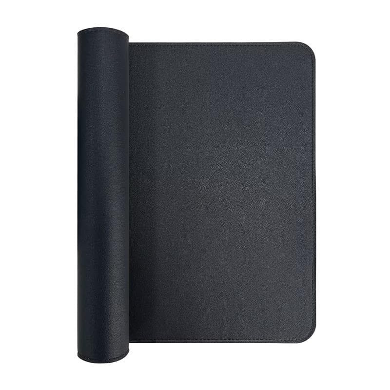 iCAN Black Double-Sided PU Leather Desk Pad with Stitched Line(Open Box)
