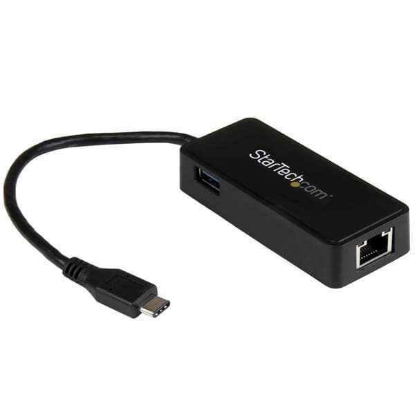 USB-C to Gigabit Network Adapter with Extra USB Port - USB 3.1 Type-C Gen 1 (5 Gbps)