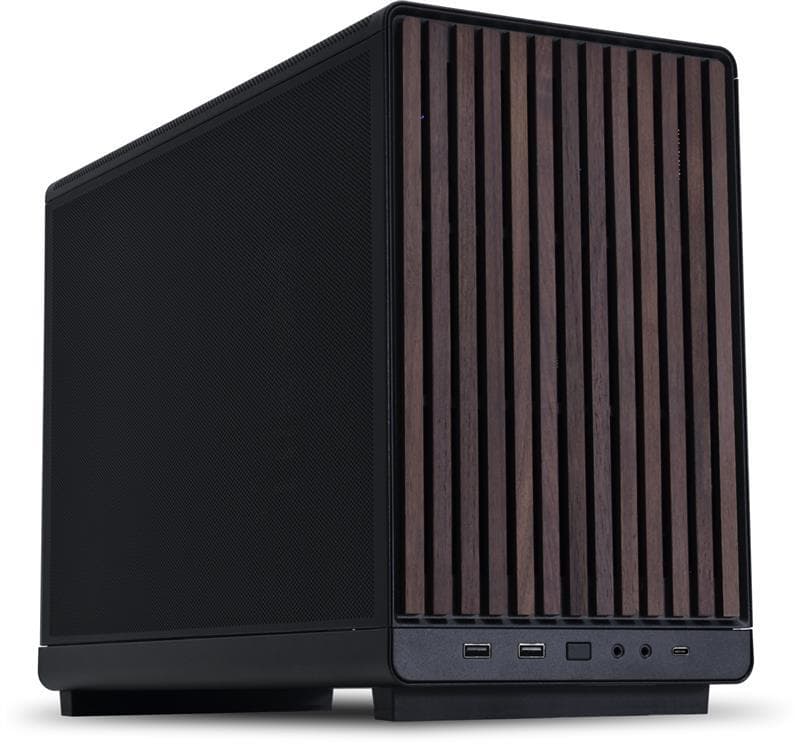 LIAN LI A3-mATX Computer Case, black wood front panel(Open Box)