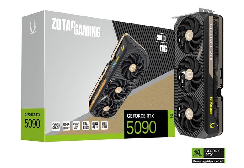 ZOTAC GAMING GeForce RTX 5090 SOLID OC GDDR7 Triple Fans