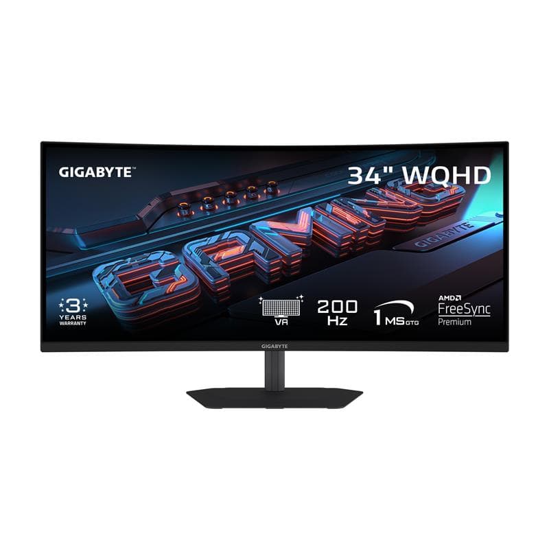 GIGABYTE G34WQC2 Gaming Monitor 34" 3440 x 1440 VA 1500R 200hz 1ms(Open Box)