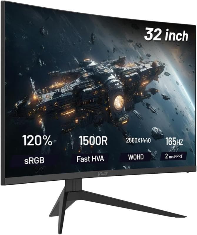 Skytech 32'' QHD 2K 2560 x 1440 180hz Height Adjustable Gaming Monitor(Open Box)