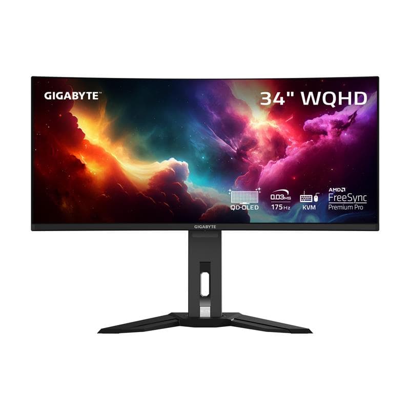 GIGABYTE 34" WQHD QD- OLED Curved 175Hz 0.03ms (GTG) Gaming Monitor(Open Box)