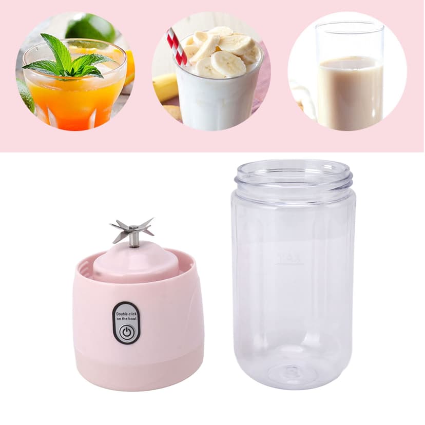 Portable Blender Personal Blender Mini USB Rechargeable with 6 Blades and 410ml Capacity for Shakes Smoothies Travel Home Office