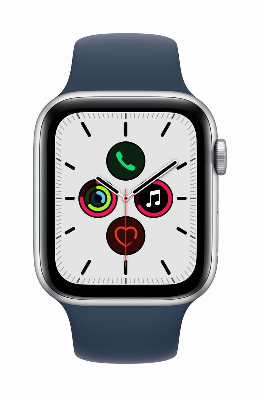 Apple Watch SE (1st gen, GPS, 44mm) Silver Aluminium Case with Abyss Blue Sport Band