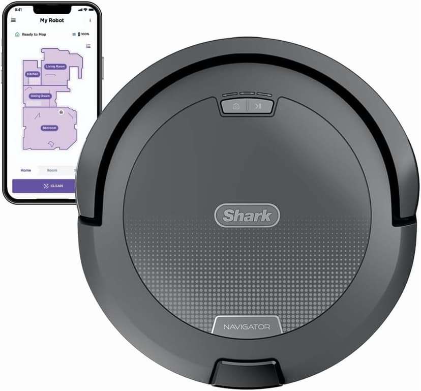 Shark Navigator Robot Vacuum with SmartPath Navigation, Spot LiDAR Technology, Object Detection & Avoidance, Self-Cleaning Brushroll, Wi-Fi Connected (RV2110CA) - Refurbished Excellent