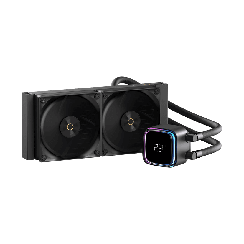 Ocypus iota L24 BK Liquid CPU Cooler with Digital Display, 2X 120MM FDB Fans, 240mm Radiator with High-Performance Pump, AIO CPU Liquid Cooler, PWM Fan Speed up to 2000rpm