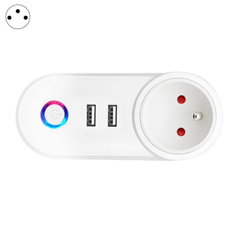 ziyahi Smart Plug with 2 USB Smart WiFi Ports Wireless Outlet Dual USB Plug Timer for Control Home Appliances