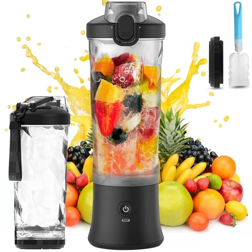 MesaSe Portable Blender 600ml/20oz Personal Size Blender for Shakes and Smoothies with 6 Sharp Blades 4000mAh USB Rechargeable Mini Blender Juicer for Kitchen Home Office Travel Sports