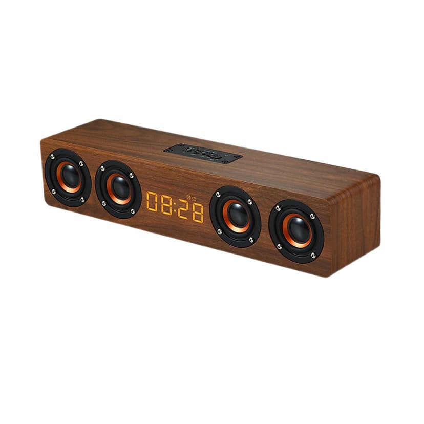 Wireless Wooden Soundbar Retro Long Speakers Bass for packaging