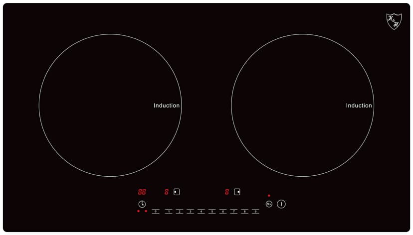 K&H 2 Burner Double Dual 24 Inch Built-in Induction Electric Stove Top Ceramic Cooktop 240V 3100W INDH-3102Hx
