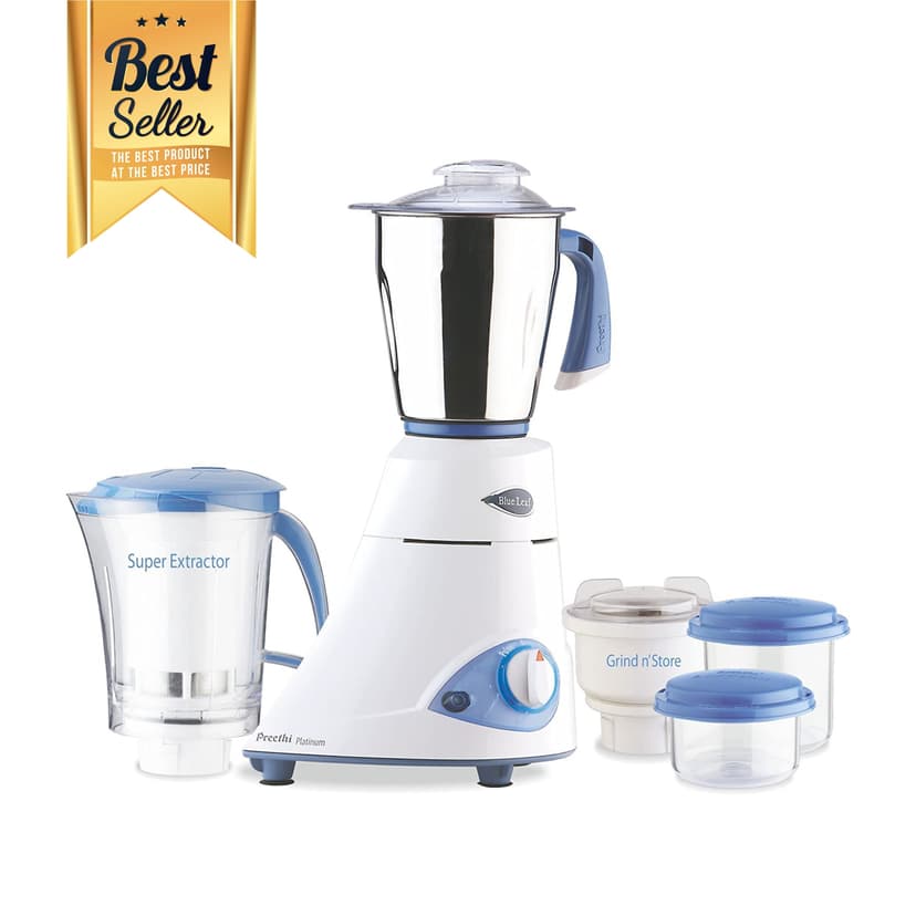 Preethi Blue Leaf Platinum 550 Watts 3 Jar Indian Mixer Grinder 110 Volts