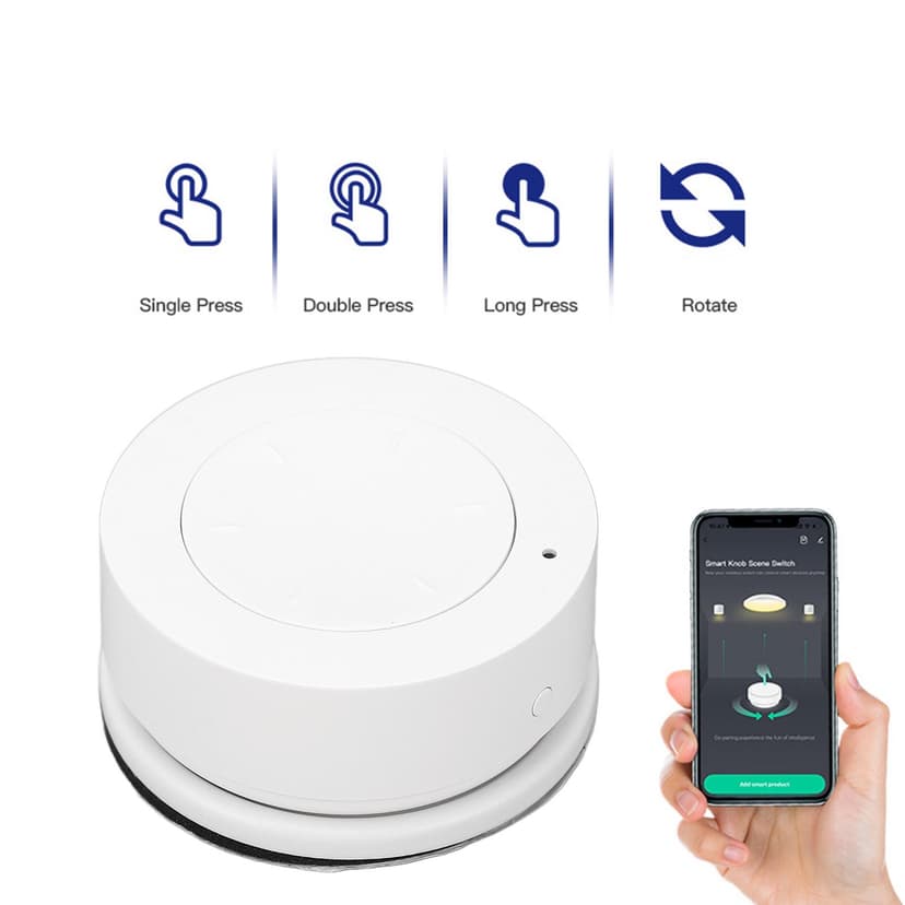 Smart Bulb Knob Switch, Low Power Wireless Transmission Easy Installation DC3V Bulb Dimmer Switch for Hotel