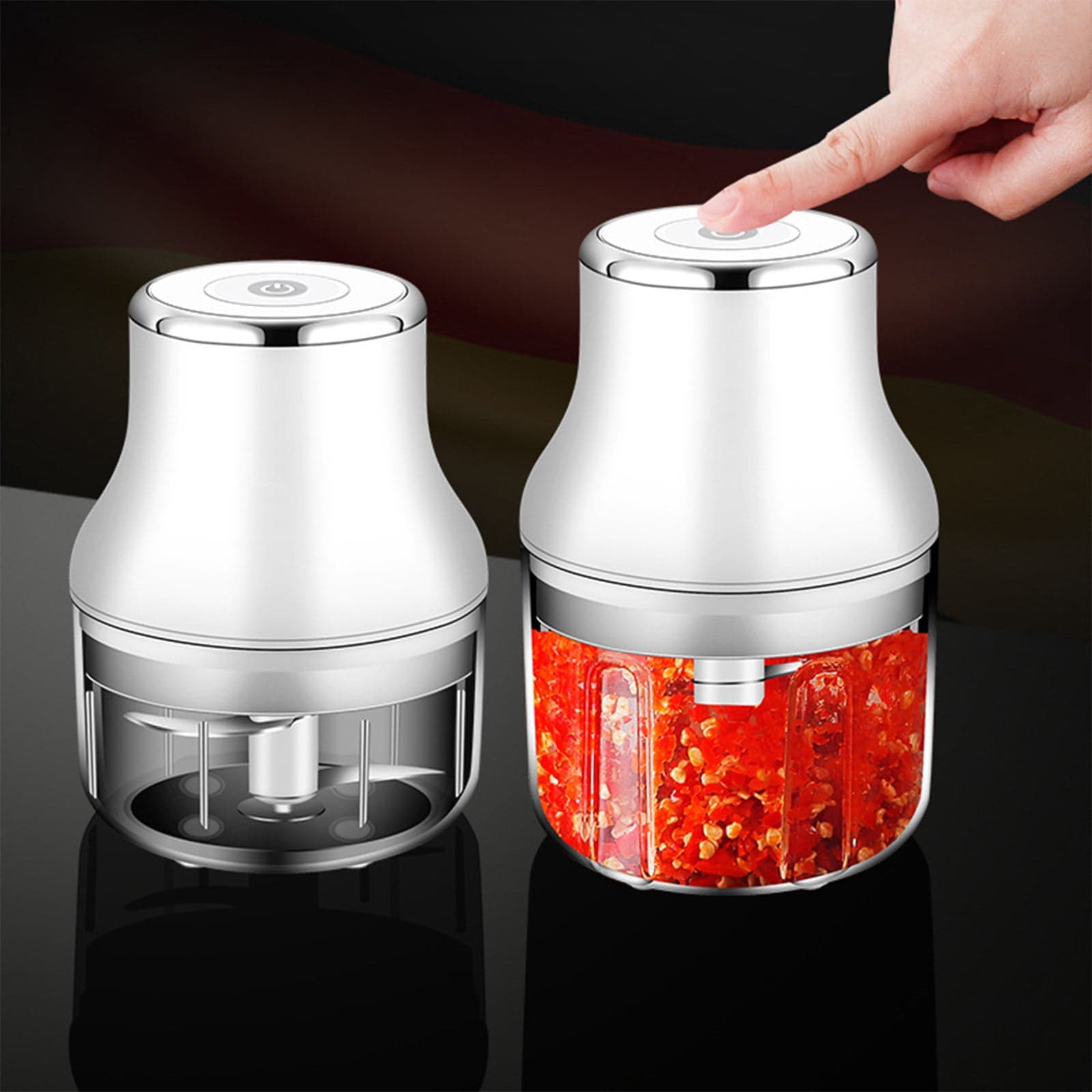 XYAIYT Efficient Mini Vegetable Chopper for Garlic,Ginger,Versatile Kitchen Food Processor with Safety Features for Effortless Cooking(White)