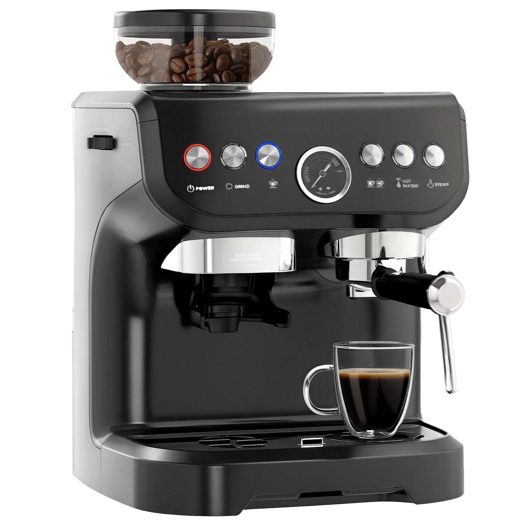 HOMCOM Espresso Machine with Milk Frother, 15 Bar Espresso Maker, Black